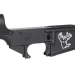 Customizable Laser Engraved Deer Head 3 on 80% AR-15 Black Lower – Personalized Firearm Art