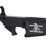 Enhanced Black Lower for AR-15 with Laser Engraved Don’t Tread On Me Design – Custom Firearm Accent