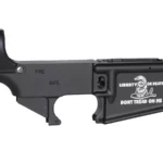 Don’t Tread On Me Emblem on AR-15 Black Lower – Laser Engraved 80% Completion Receiver