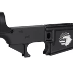 Precision Laser Engraved AR-15 Lower Receiver with Eagle over Flag Art