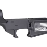 Precision Laser Marked USA Flag and INFIDEL Text on 80% AR-15 Lower