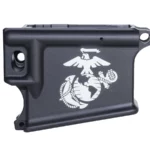 Laser Engraved Marines Logo on 80% AR-15 Black Lower – Premium Firearm Art