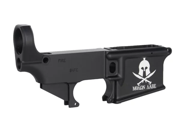 Custom Laser Engraved MOLON AABE SPARTAN on AR-15 Black Lower
