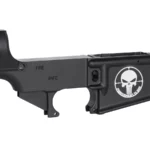 Custom Laser Engraved Punisher Punishment is Due 80% | AR-15 Black Lower