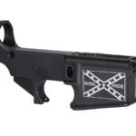 Heritage Laser Engraving on 80% AR-15 Black Lower – Confederate Flag Rebel Pride Art