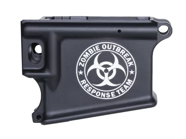 Laser Engraved ZOMBIE Outbreak Team 80% AR-15 Anodized Lower receiver