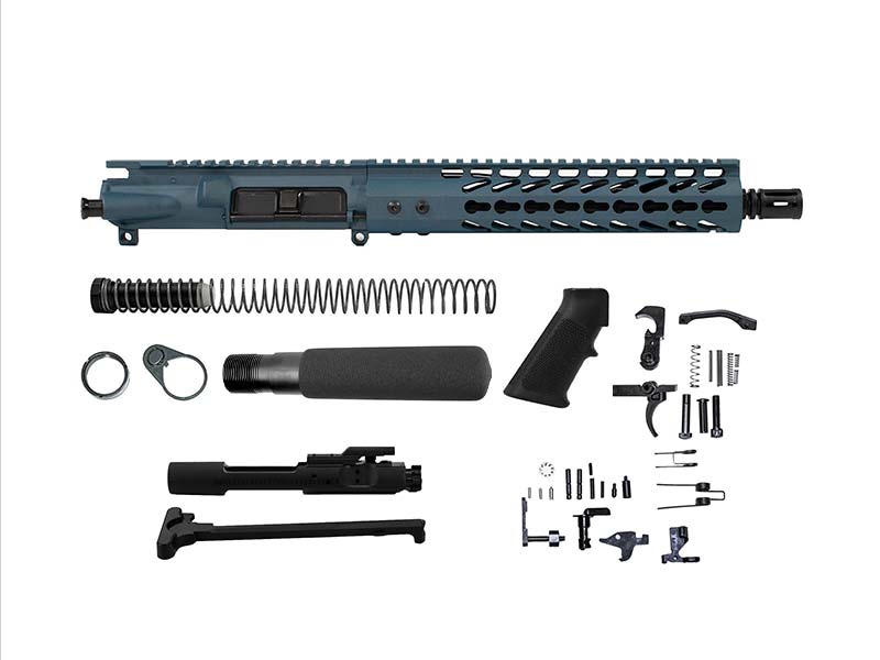 10.5" ar-15 pistol kit titanium blue cerakote 10 inch keymod