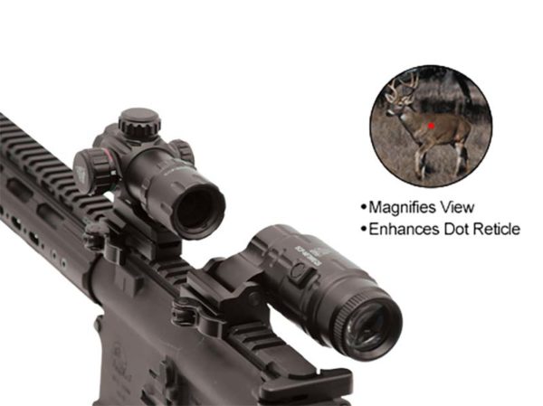 Tactical 3x Magnifier Scope w/ Adjustable Height QD Flip to Side Mount 