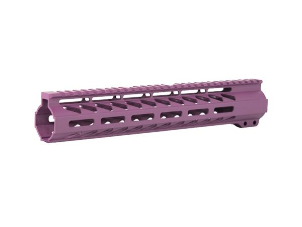 Purple MLOK handguard for AR-15, twelve-inch length, free float rail