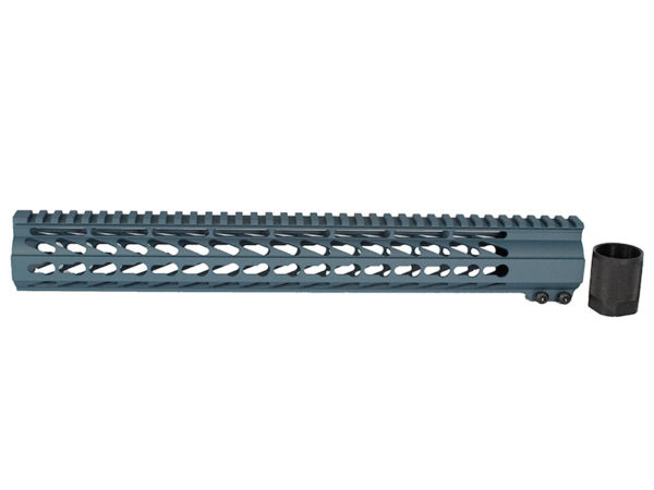 15″ Blue Titanium Custom AR-15 Slim Free Float Keymod Handguard