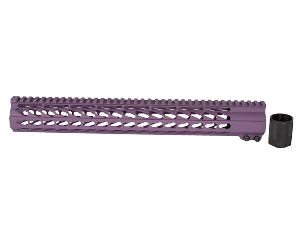 15″ Purple Custom AR-15 Slim Free Float Keymod Handguard