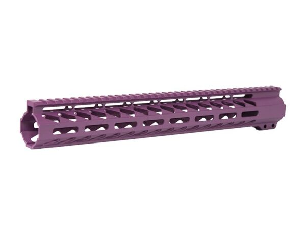 Purple MLOK handguard for AR-15, fifteen-inch length, free float rail