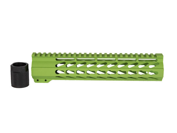 10″ Cerakote  Zombie Green Keymod Handguard Free Float Rail