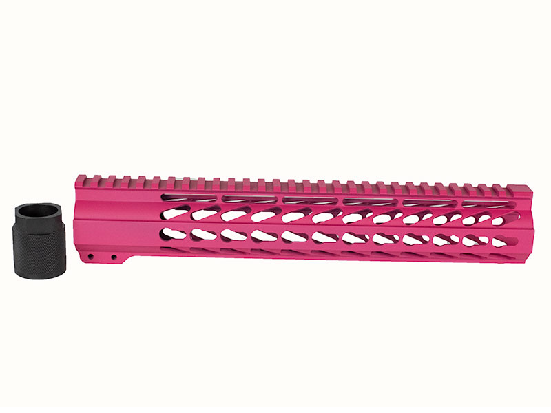 12" Cerakote Pink Keymod Handguard Free Float Rail