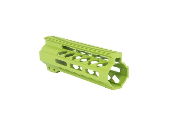 Side view of the 7-inch Zombie AR-15 M-lok Handguard with a focus on the green color.