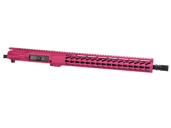 AR 15 Cerakote Rifle Upper in Pink in 16" with matching Slim 15" Keymod Handguard