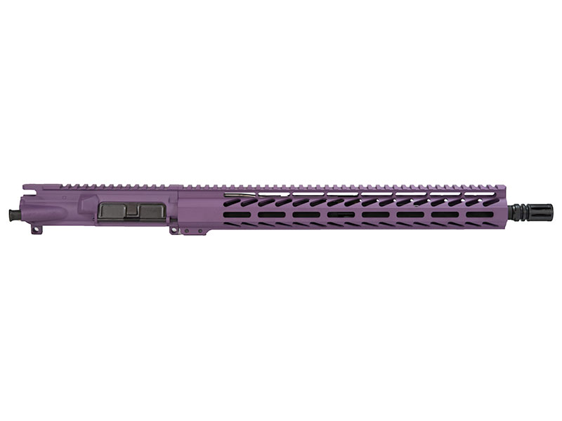 AR-15 Upper 16-15 Matching Slim M Lok Handguard Rail in Cerakote Purple