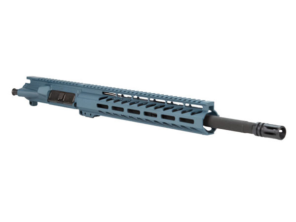 AR 15 Rifle Upper in Titanium Blue Matching 12 M Lok Handguard