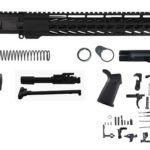 black ar-15 rifle kit with magpul furniture and keymod rail