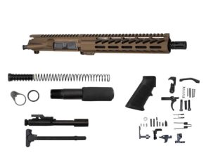 Burnt Bronze 10.5″ .300 Blackout Pistol Kit 10″ M-lok Handguard