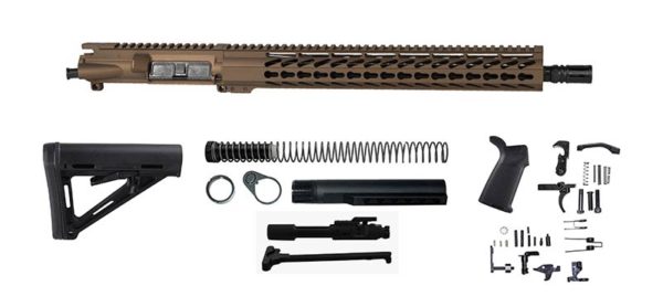 Buy Burnt Bronze 16″ Rifle Kit .300 Blackout with 15″ Keymod, USA