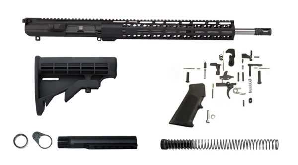18″ Stainless 308 Rifle Kit 15″ Free Float M-lok Rail – Black, USA