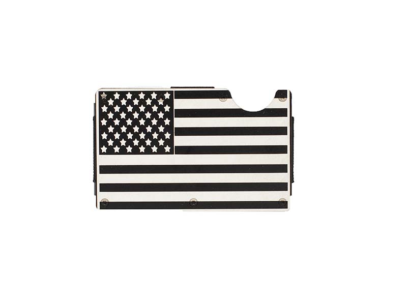 engraved American Flag wallet