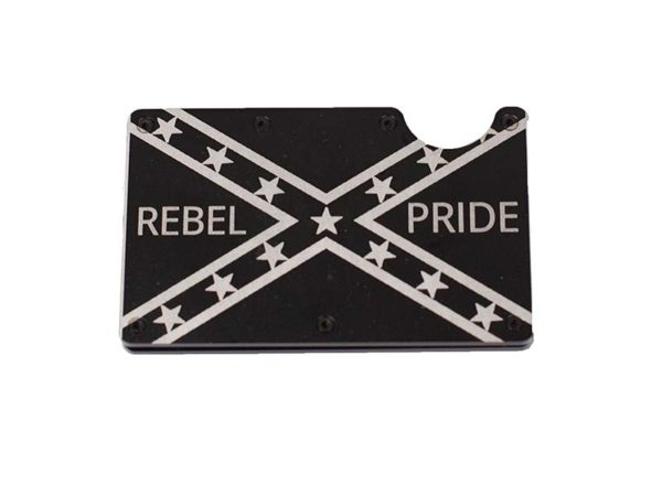Minimalist Aluminum Money Clip/Wallet - Rebel Pride Flag