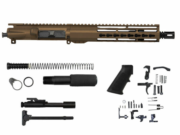 Buy Burnt Bronze 10.5″ AR-15 Pistol Kit 10″ Riveted Keymod, USA