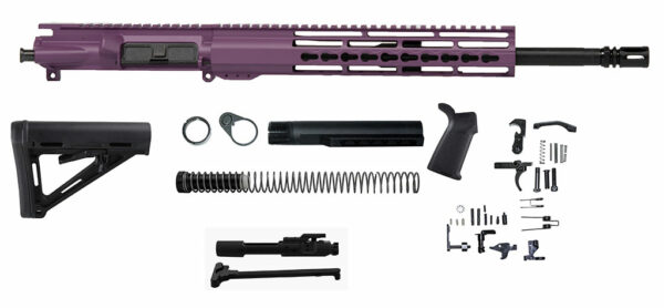 Buy AR-15 Purple 16″ Rifle Kit with 12″ Riveted Keymod, USA