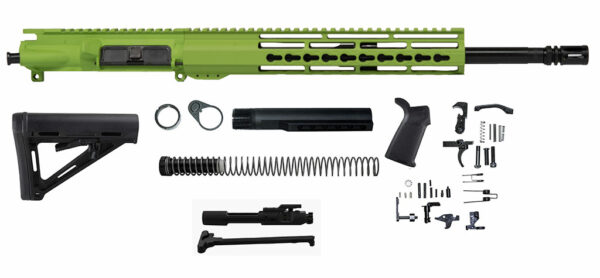 Zombie Green 16″ Rifle Kit with 15″ slim riveted keymod with lower