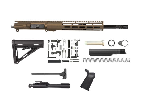 Burnt Bronze 16″ AR15 Rifle Kit 5.56 with 12″ Window M-lok, USA
