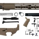 AR15 Flat Dark Earth Rifle Kit 12″ Riveted Keymod with 80 Lower
