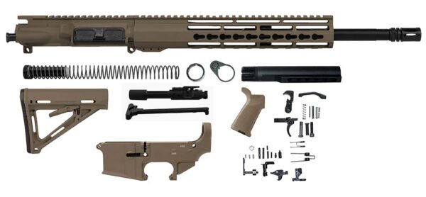 AR15 Flat Dark Earth Rifle Kit 12″ Riveted Keymod with 80 Lower