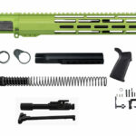green ar15 rifle kit nom lower 15 window cut rail mlok