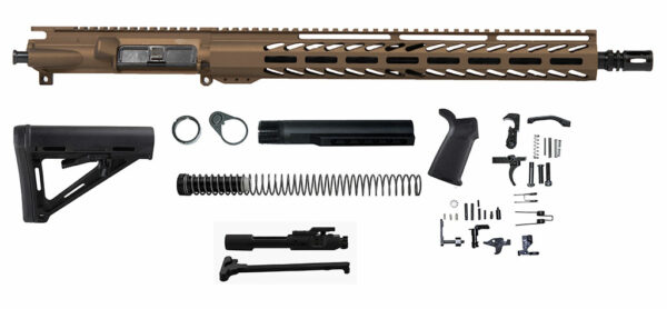 Buy Burnt Bronze 16″ Rifle Kit 5.56 with 15″ House M-lok, USA