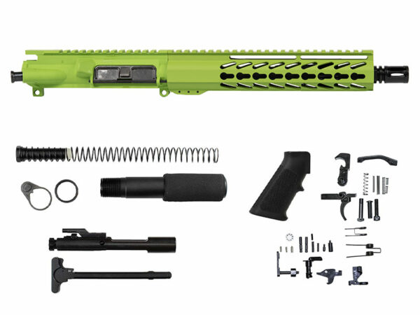 10.5″ 5.56 AR-15 Zombie Green Pistol Kit 10″ House Keymod, USA