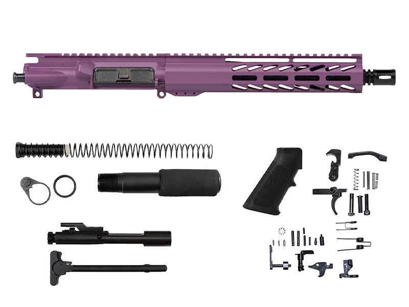 ar15 purple m-lok pistol kit 10 inch no lower