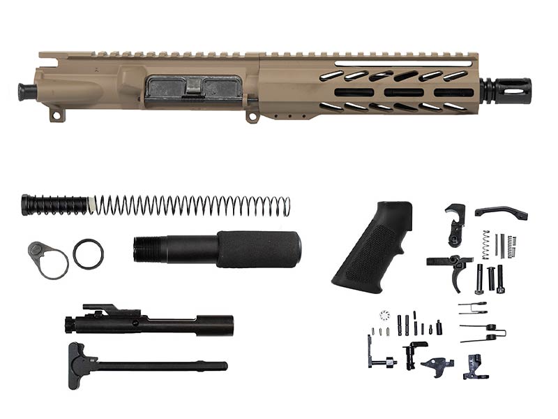 ar15 flat dark earth pistol kit 7 mlok