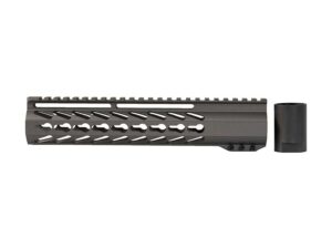 Detailed view of the keymod sections on the 10" Tungsten Grey Handguard.