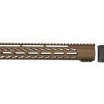Close-up view of the M-LOK slots on the 12-inch Burnt Bronze Free Float Rail.