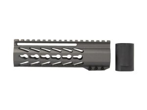 Detailed view of the 7" House Keymod Tungsten Handguard showcasing its cerakote coating.