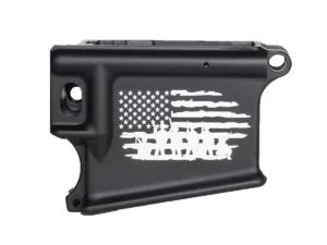 Shop laser engraved tattered flag with soldiers 80 ar 15 lower, USA