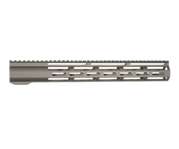 A 15-inch Tungsten AR-15 window cut M-lok handguard for on an AR rifle.