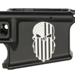 Laser Engraved American Bearded Skull Flag | Custom AR-15 Lowe