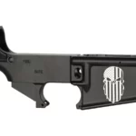 Detailed Laser Engraved American Bearded Skull Flag | 80% AR-15 Black Lower