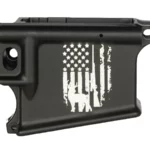 Laser engraved American flag with rifles and deer 80 ar 15 lower