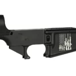 Custom AR-15 Black Lower with Patriotic Rifles Flag Engraving