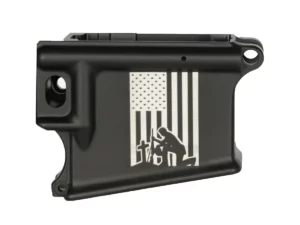 AR 15 80 lower with American Flag, Cross and Kneeling Soldier