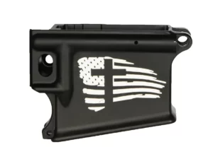 Personalized Laser Engraved Cross American Flag on 80% AR-15 Black Lower Receiver